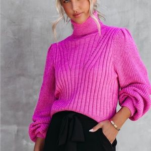 Vici Turtleneck Sweater, Orchid Pink